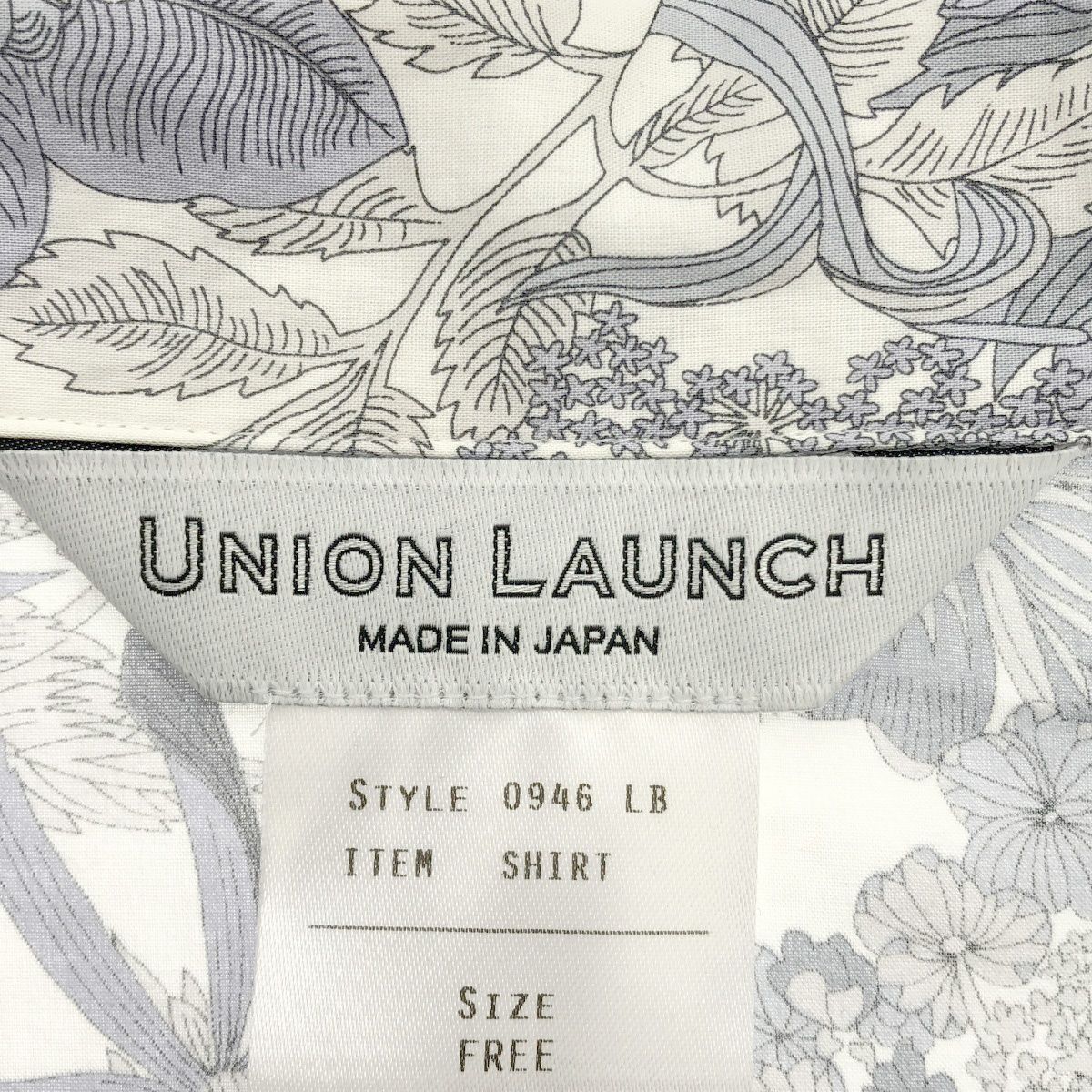 UNION LAUNCH ユニオン ランチ 24SS リバティープリントショートスリーブシャツ 0946 LB ブルー F UNION LAUNCH ユニオン ランチ 24SS リバティープリントショート