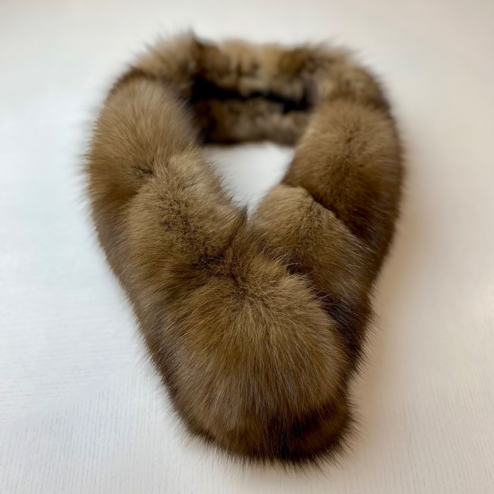 超高級！ロシアンセーブルマフラー*毛皮の王様*日本製 新品 【ブラウン