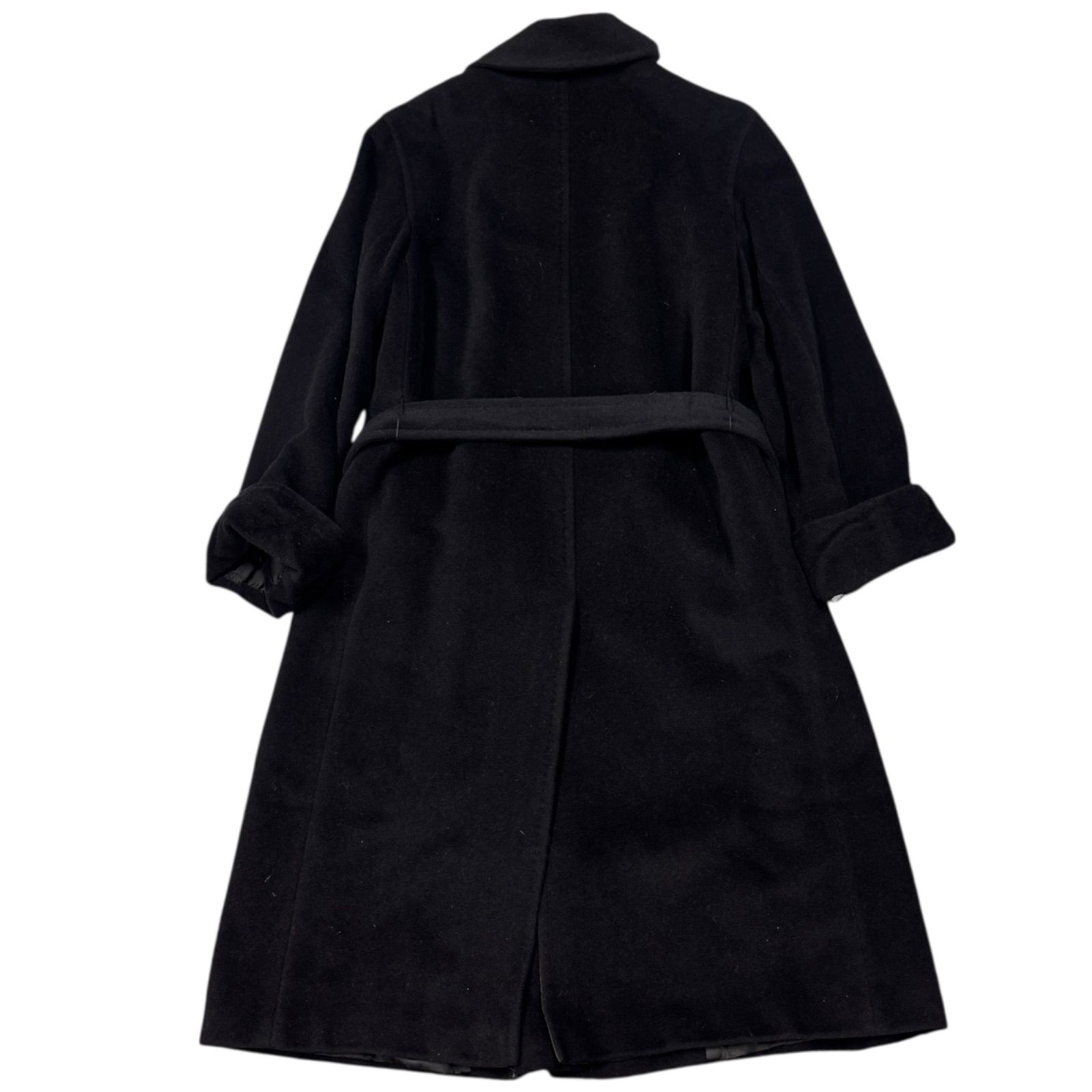 高級 美品 MaxMara マックスマーラ ベルテッドコート ロング ウール