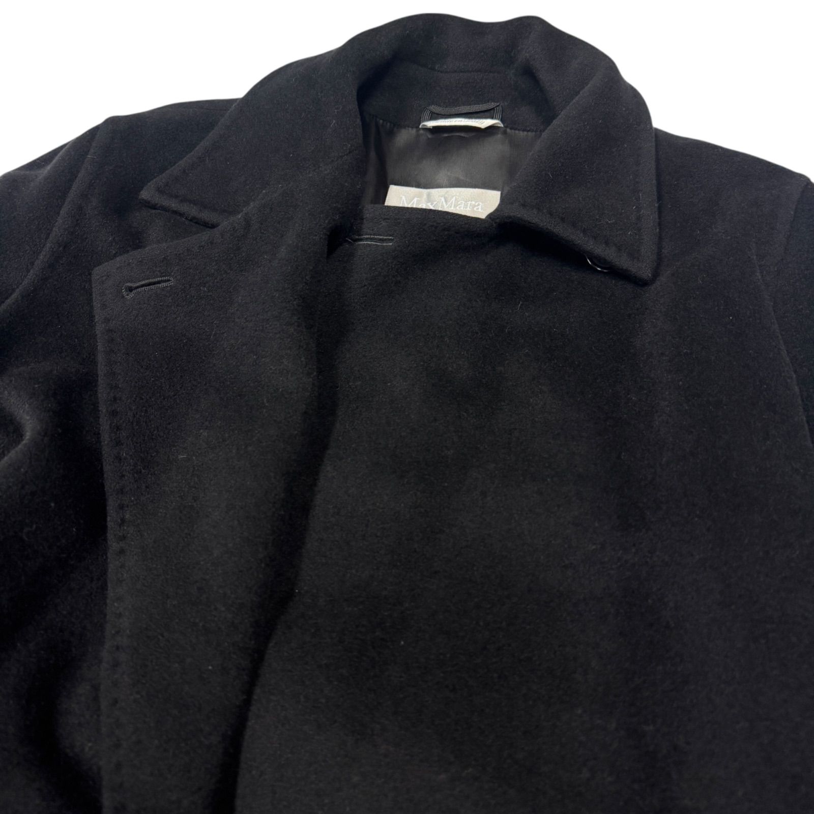 高級 美品 MaxMara マックスマーラ ベルテッドコート ロング ウール
