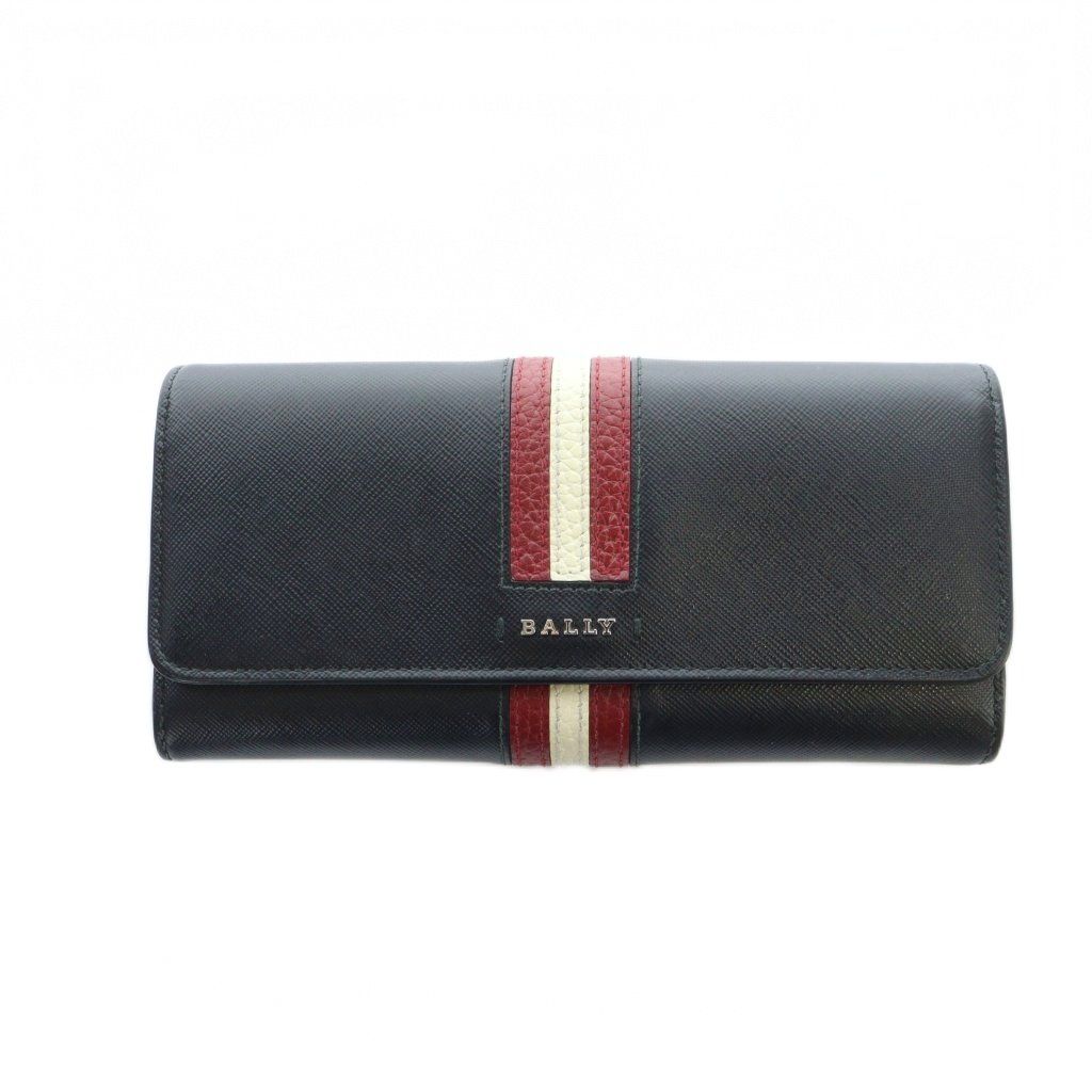 バリー BALLY 長財布 ウォレット レザー ロゴ 黒 ブラック GY 18 MQ