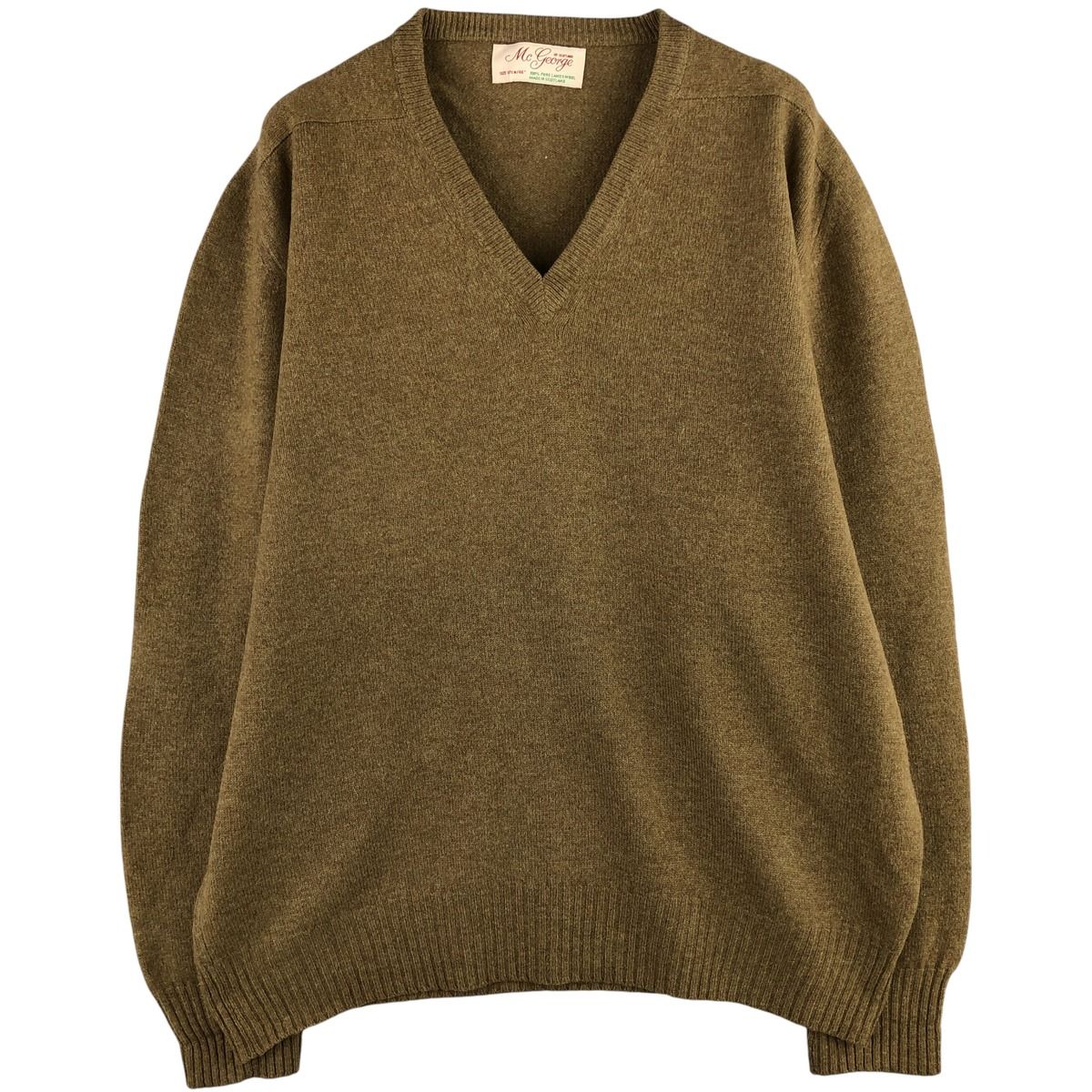古着 70年代~ Mc George Vネック ラムウールニットセーター