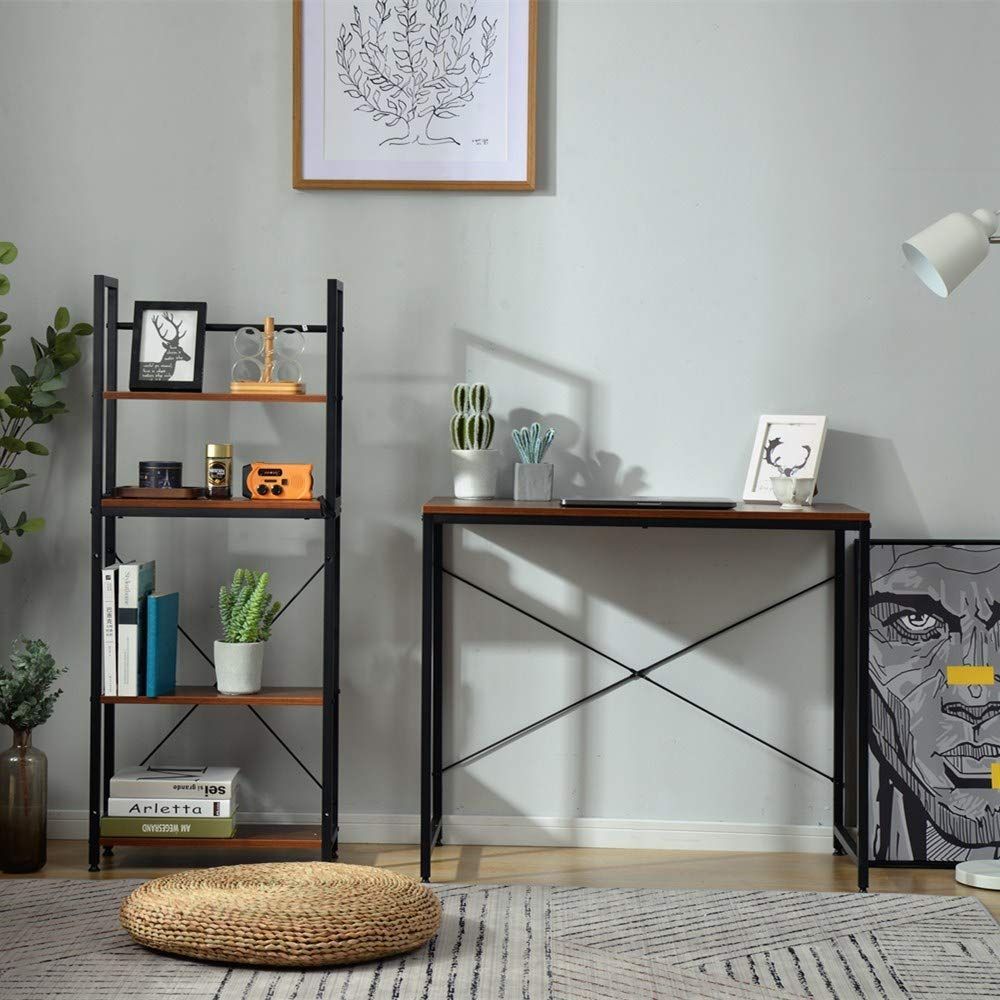 人気商品】(ブラウン) 111×50×121 ハイタイプ ブラウン 両用デスク