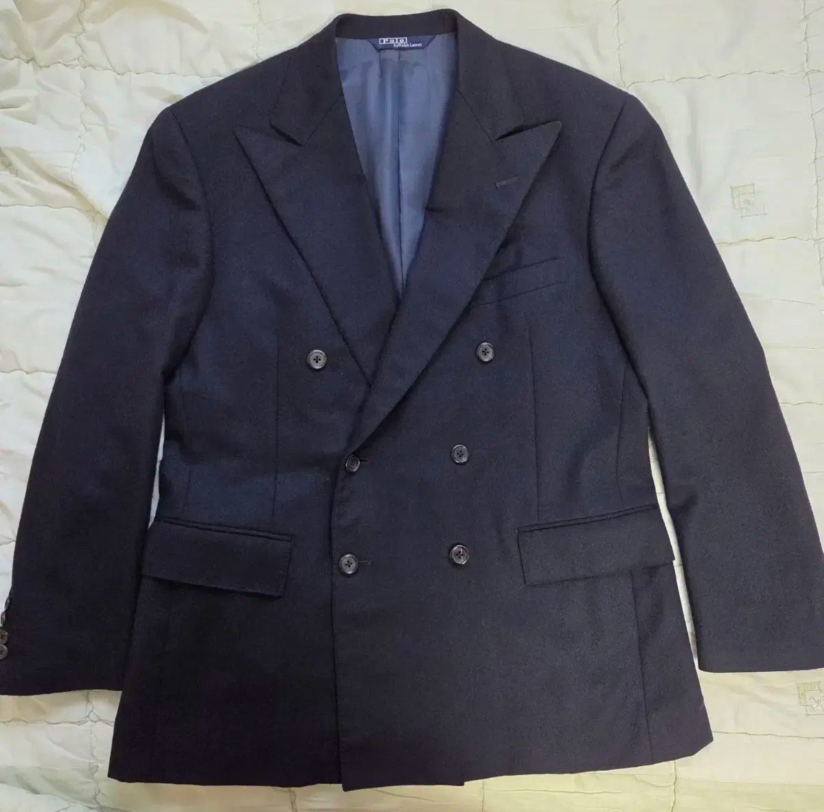 ポロラルフローレン ダブル ブレスト ネイビー ウールジャケット
