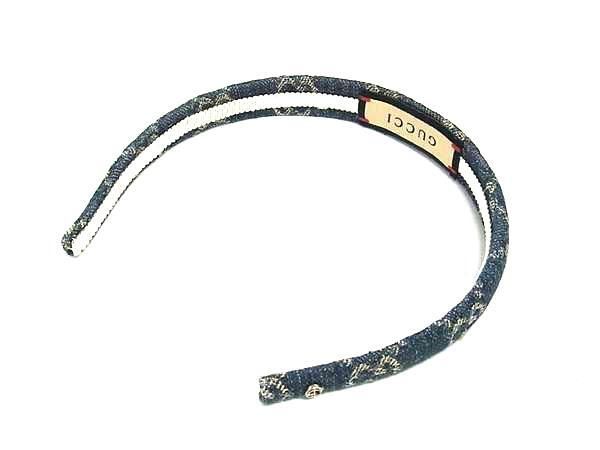 GUCCI グッチ カチューシャ GGマーモント 652835 ネイビー デニム