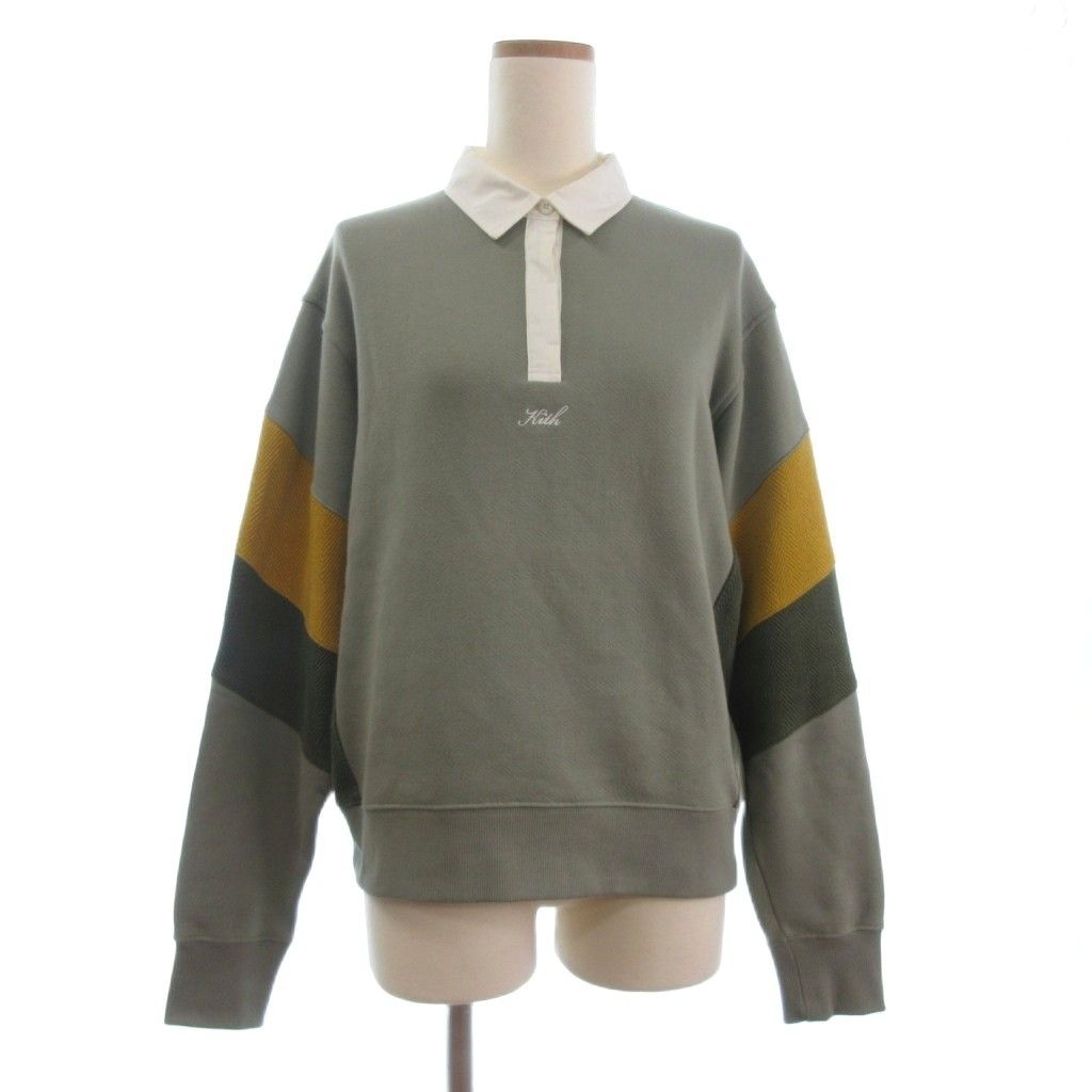 【超お得‼︎】KITH ラガーシャツ サイズXXL ベージュ グレー キスニューヨークシティ KITH NYC ラガーシャツ スウェット トレーナー