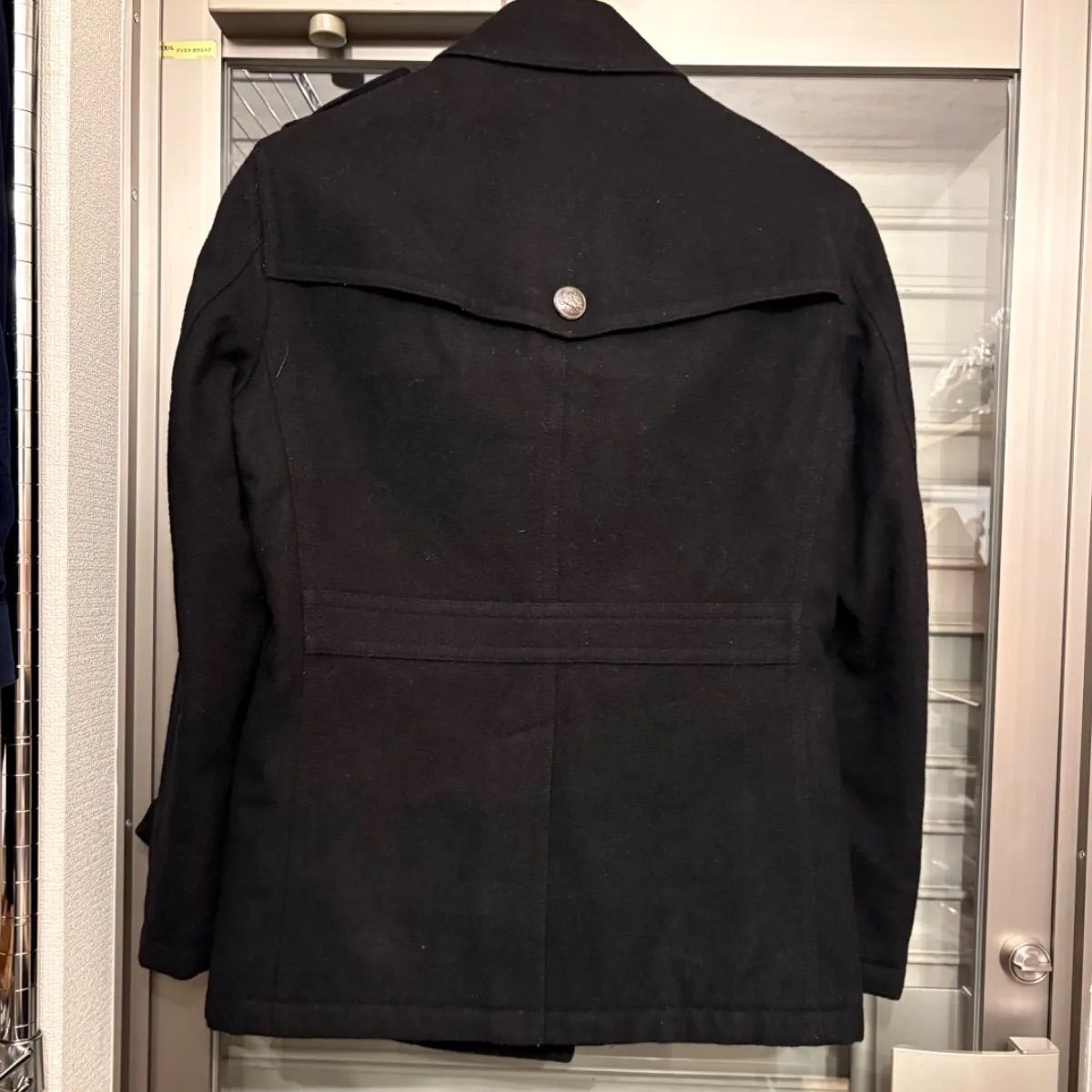極美品銀釦BURBERRY BLACKLABELナポレオンコートL~M銀メタル釦