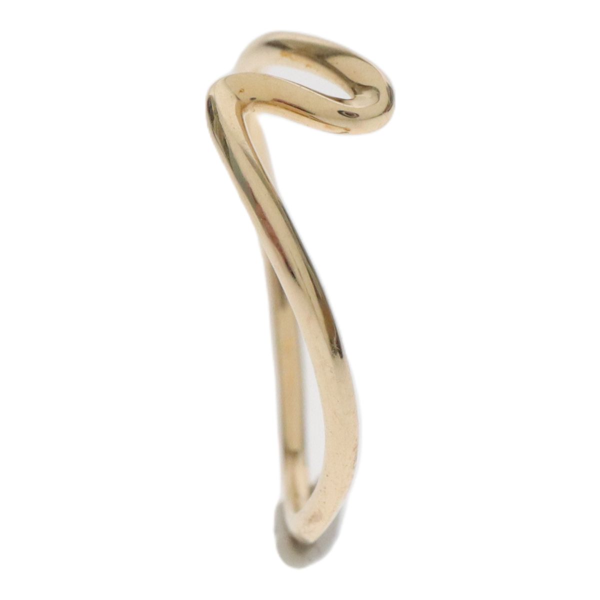 ete ［レイヤード］K10 YG ピンキーリング ガター　5号 ete エテ K10YG 10金イエローゴールド レイヤード ウェーブ リング