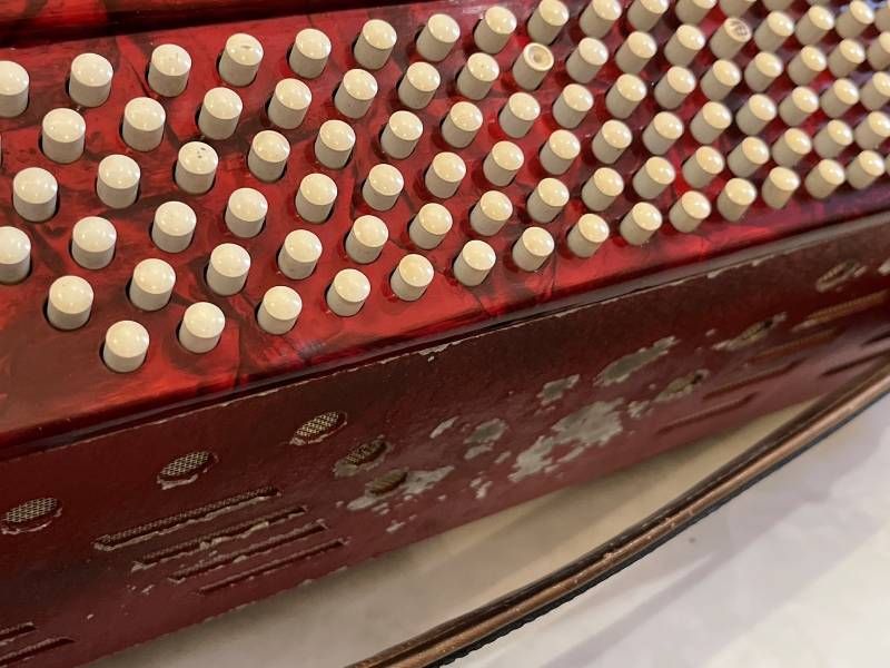 Paolo Soprani アコーディオン 41鍵 イタリア製 パオロ 赤色 ケース付