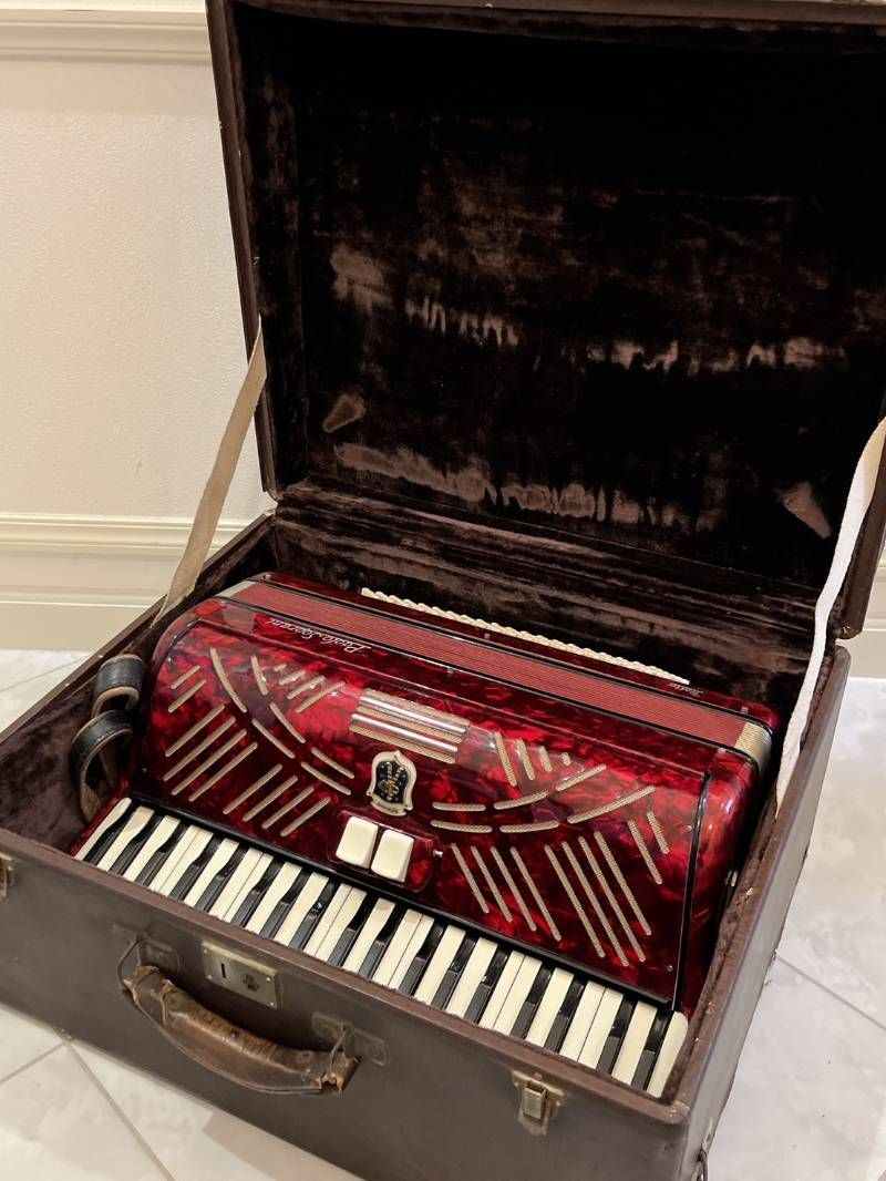 Paolo Soprani アコーディオン 41鍵 イタリア製 パオロ 赤色 ケース付