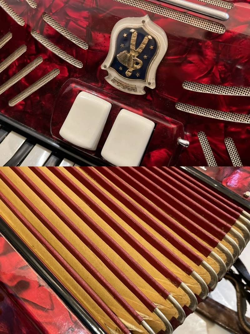 Paolo Soprani アコーディオン 41鍵 イタリア製 パオロ 赤色 ケース付