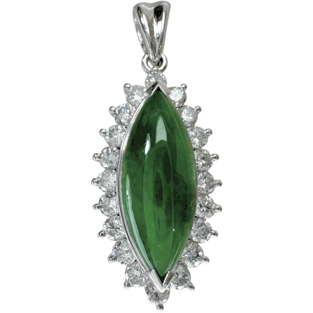 ヒスイ 2.77ct ダイヤモンド 計1.02ct ペンダントトップ Pt900プラチナ