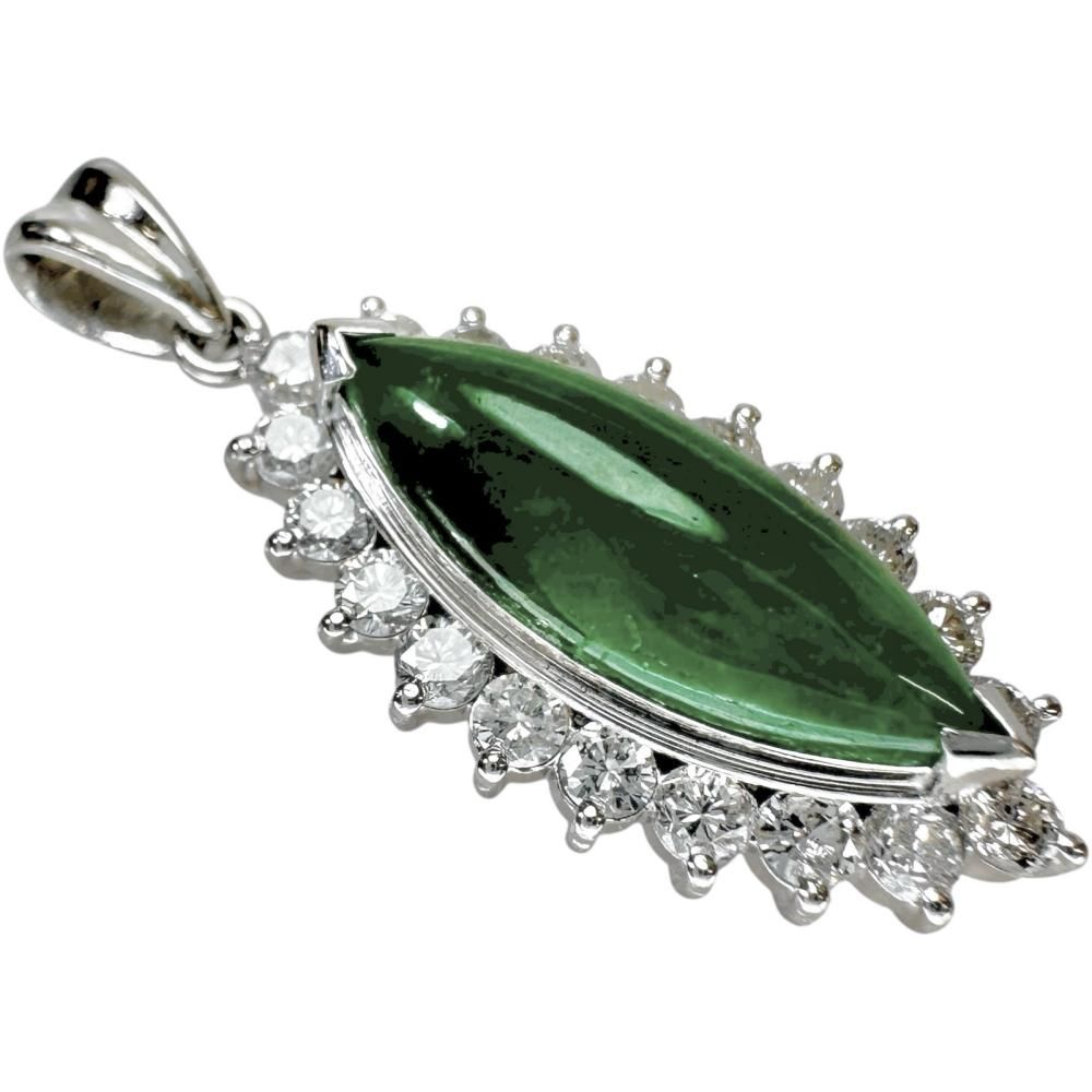 ヒスイ 2.77ct ダイヤモンド 計1.02ct ペンダントトップ Pt900プラチナ