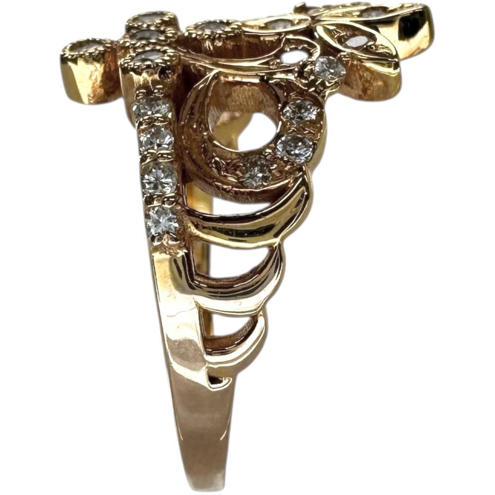 12.5号 王冠風デザイン ダイヤモンド 0.30ct リング・指輪 K18PGピンク