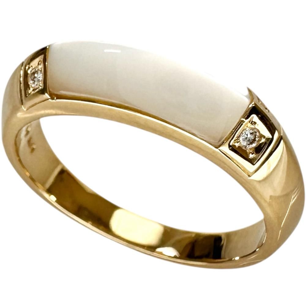 15.5号 【TASAKI/タサキ】ホワイトシェル ダイヤモンド 0.04ct リング