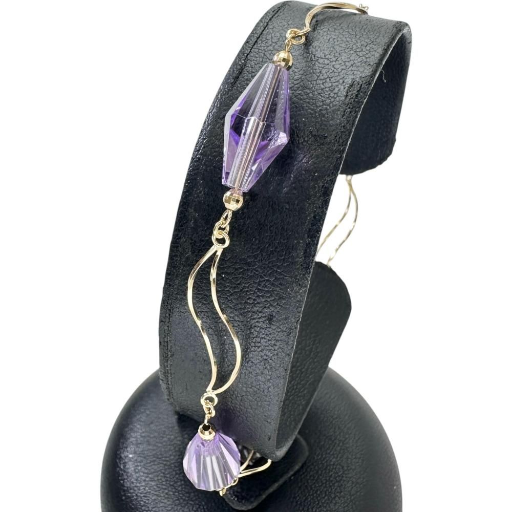 アメジスト ブレスレット K18ゴールド 18金 4.8g 19cm レディース