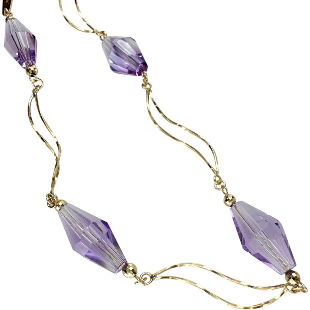 アメジスト ブレスレット K18ゴールド 18金 4.8g 19cm レディース