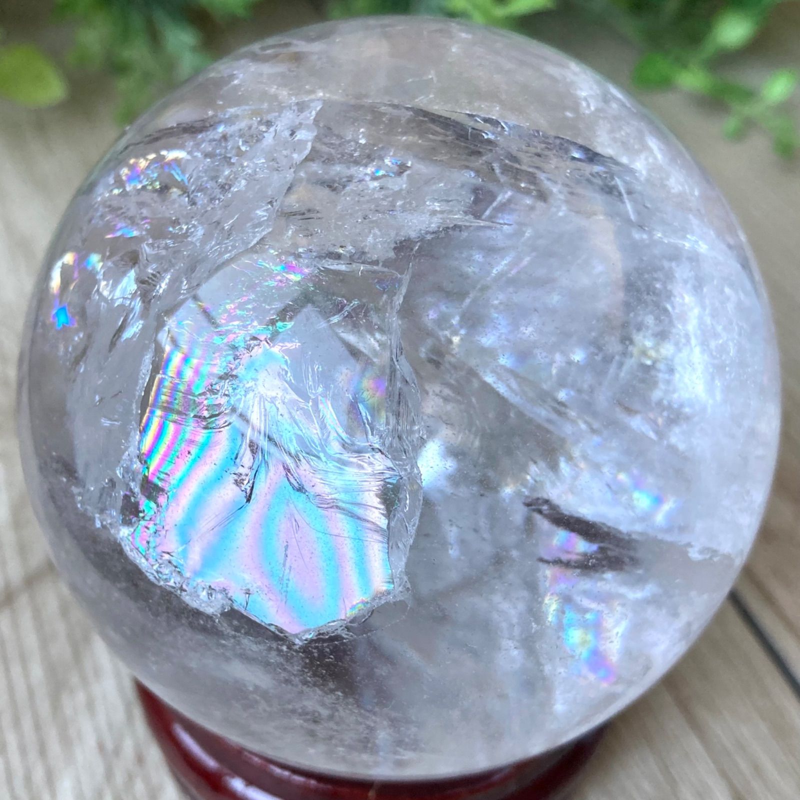 幸福に導く七色の虹/大玉アイリスクォーツスフィア /パワーストーン