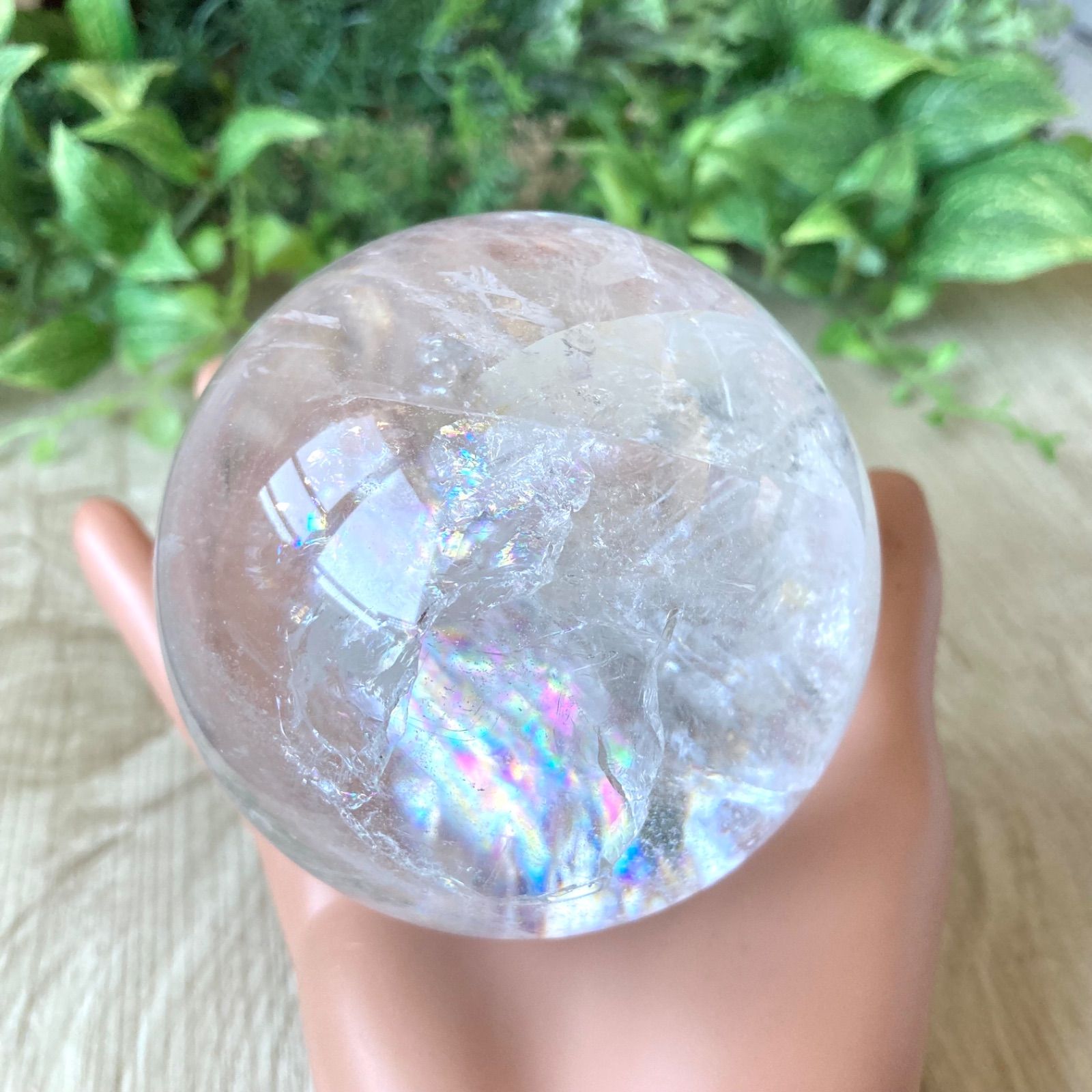 幸福に導く七色の虹/大玉アイリスクォーツスフィア /パワーストーン