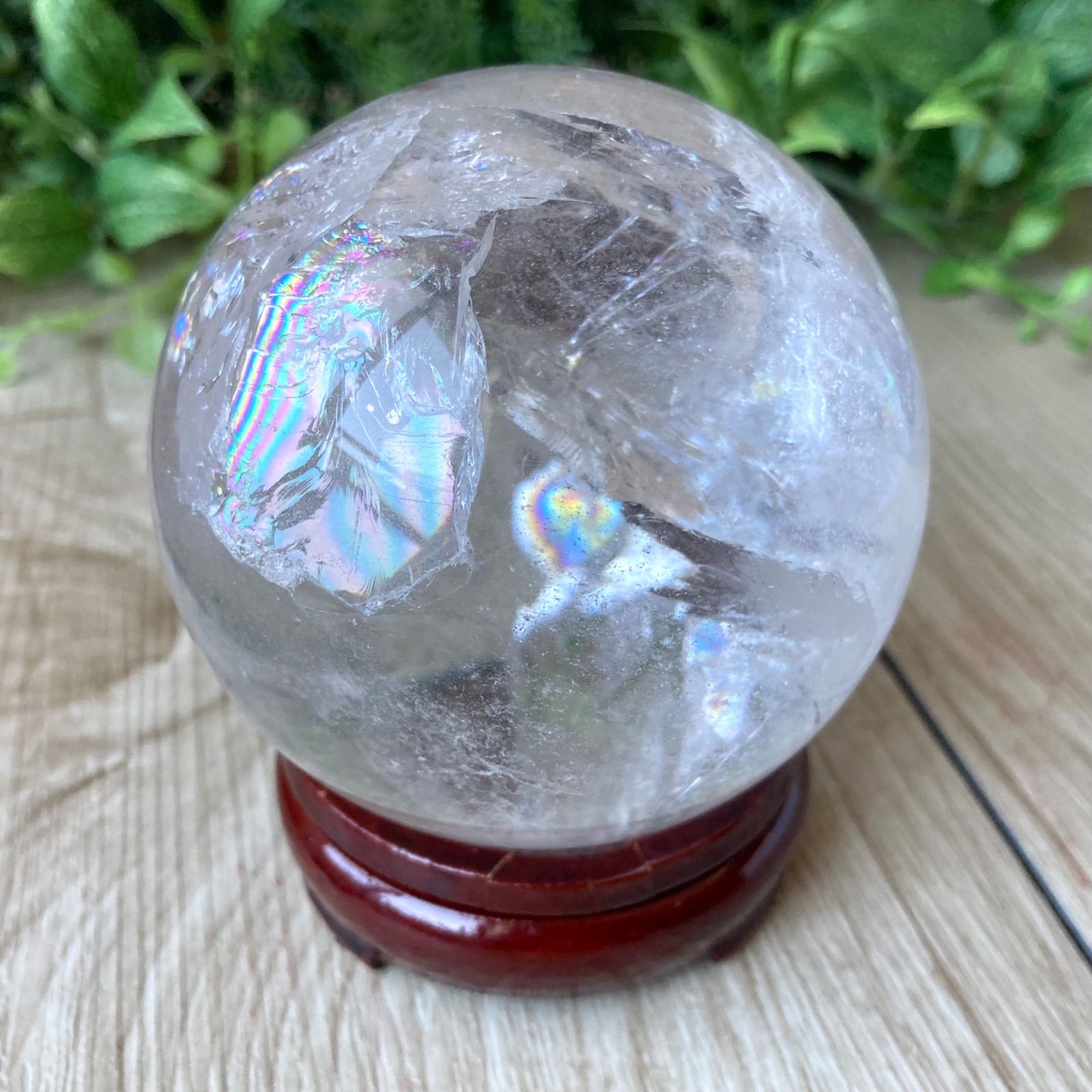 幸福に導く七色の虹/大玉アイリスクォーツスフィア /パワーストーン