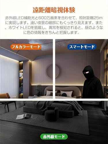  600万画素 自動追跡機能 防犯カメラ 屋外 無線 360°全方位監視 左右355°上下120°首振りカメラ AI人物検知 人感発光 夜間 監視カメラ 録画機能付き 常時録画 録音 双方向通話 5 G対応 6 M 9754 ae 75 その他 キッチン 食器