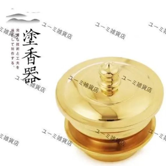 密教法具 寺院用仏具」真言宗 洒水器/塗香器 2点 真鍮製 磨き仕上げ