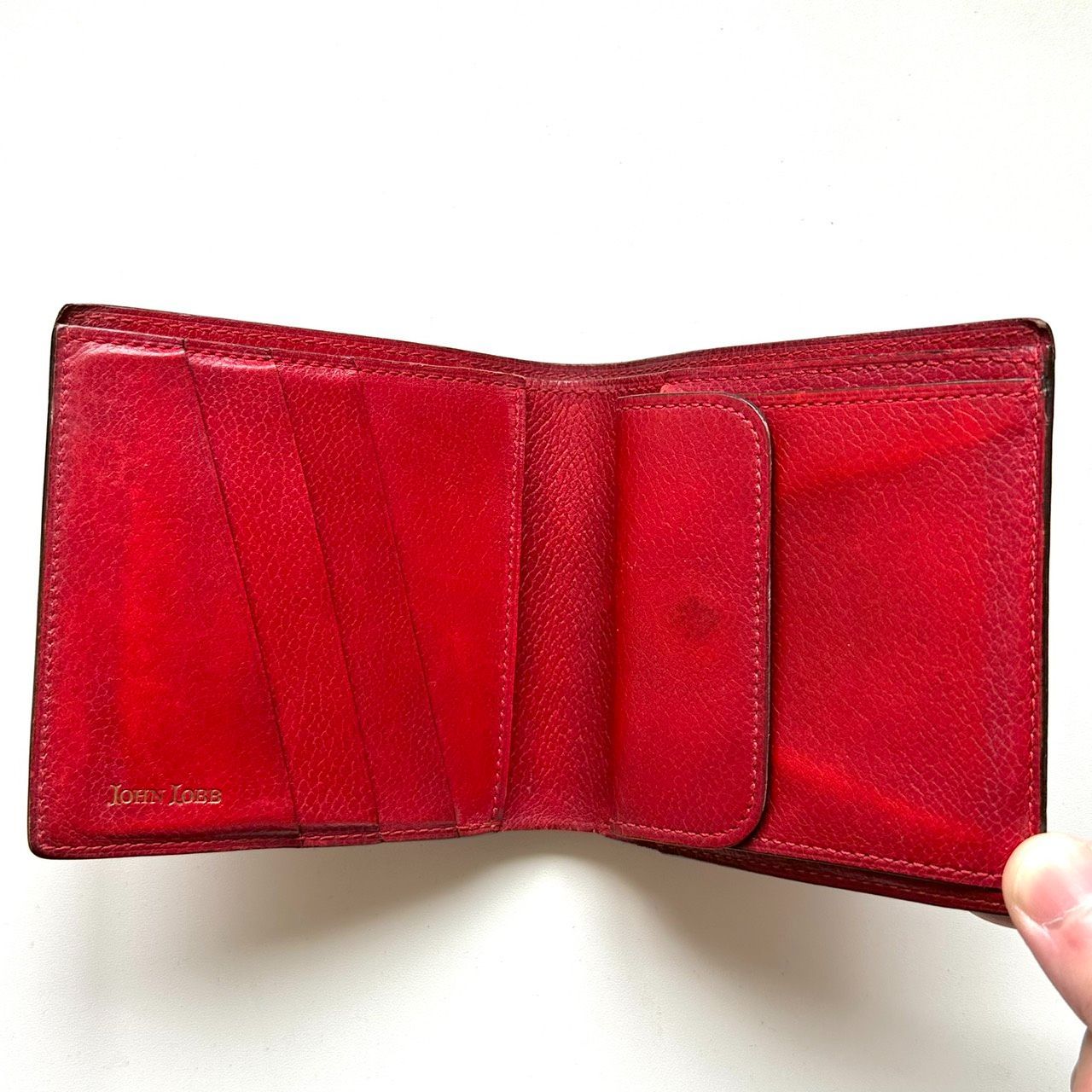 ジョンロブ JOHN LOBB 二つ折り財布 レッド レア - メルカリ