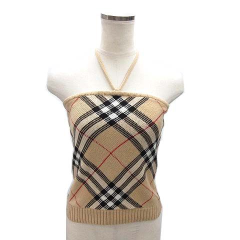 BURBERRY BLUE LABEL タンクトップ リボンホルターネック 38 バーバリーブルーレーベル BURBERRY BLUE LABEL チェック