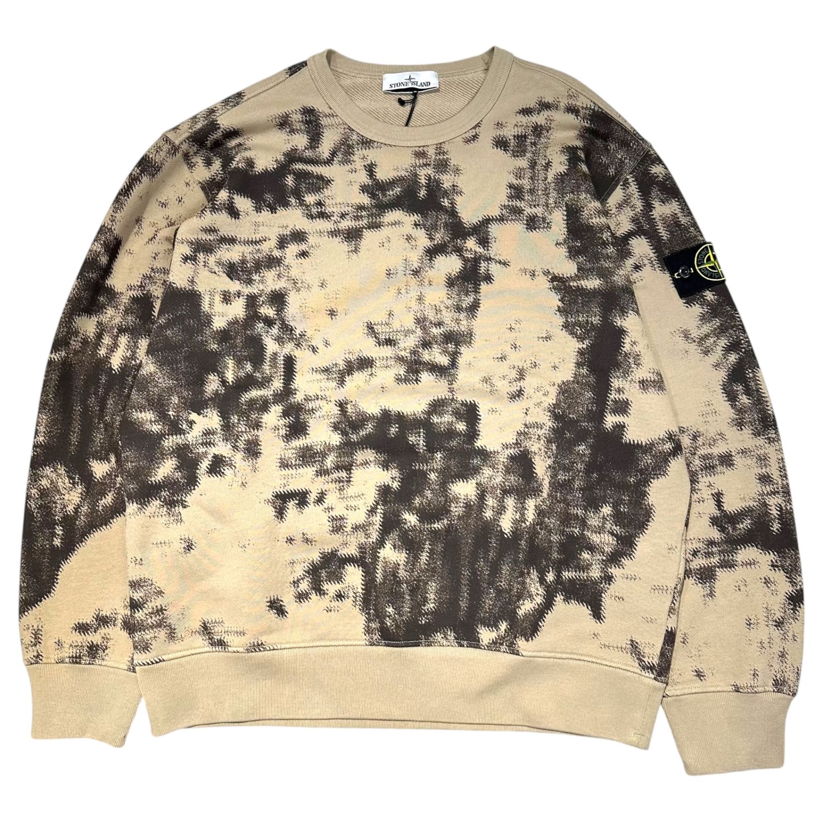 STONE ISLAND ストーンアイランド 24 AW EARTH MAPPING CAMO SWEAT アーシング マッピング カモフラージュ スウェット XL ベージュ×ブラウン