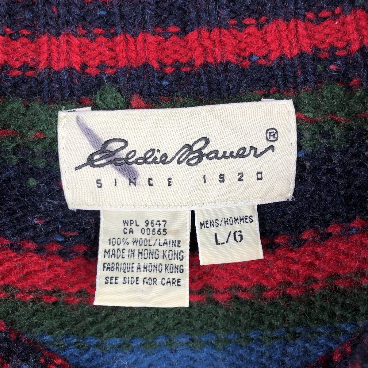 古着 00年代 エディーバウアー Eddie Bauer 総柄 カラーネップ モック 