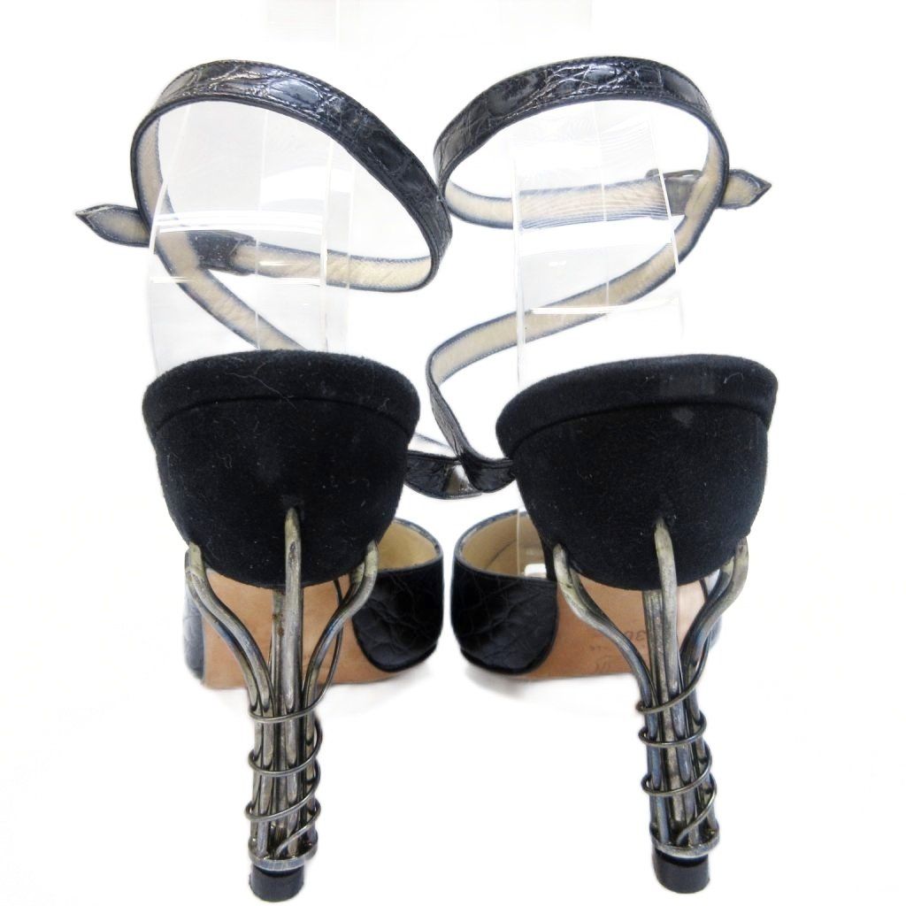 マノロブラニク MANOLO BLAHNIK ミュール クロコ 型押し レザー