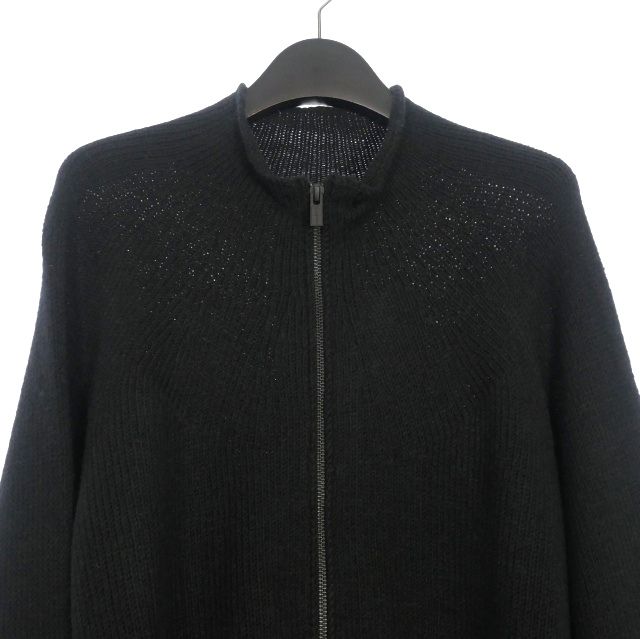 ヨウジヤマモト プールオム タブルジップウール ニット ブルゾン 黒 ヨウジヤマモトプールオム YOHJI YAMAMOTO POUR HOMME Zippered wool