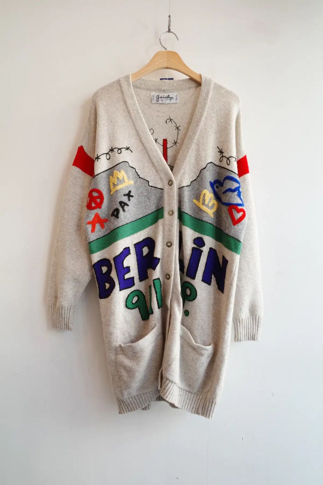 J C DE CASTELBAJAC 刺繍 カーディガン ロング丈 MADE ITALY