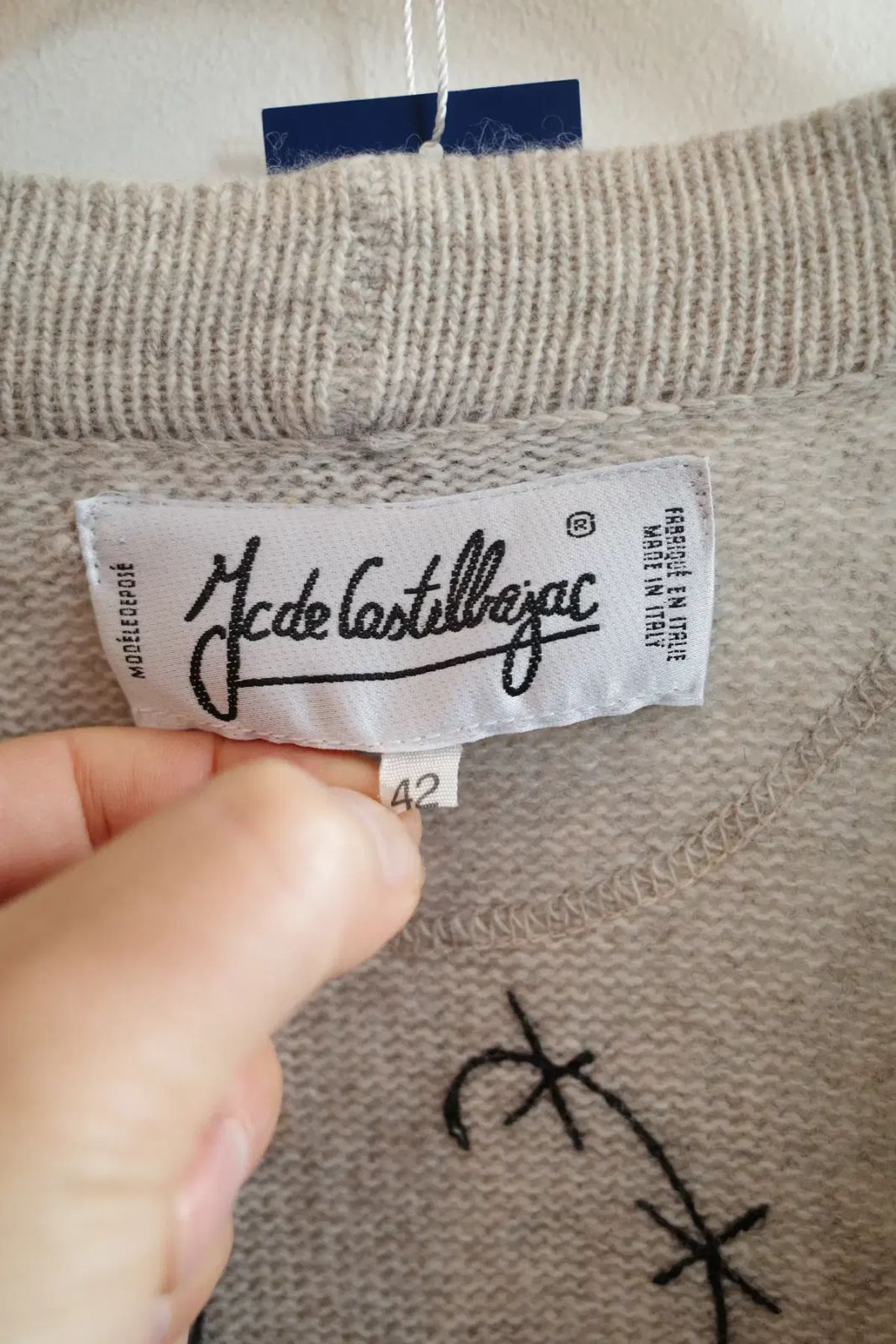 J C DE CASTELBAJAC 刺繍 カーディガン ロング丈 MADE ITALY