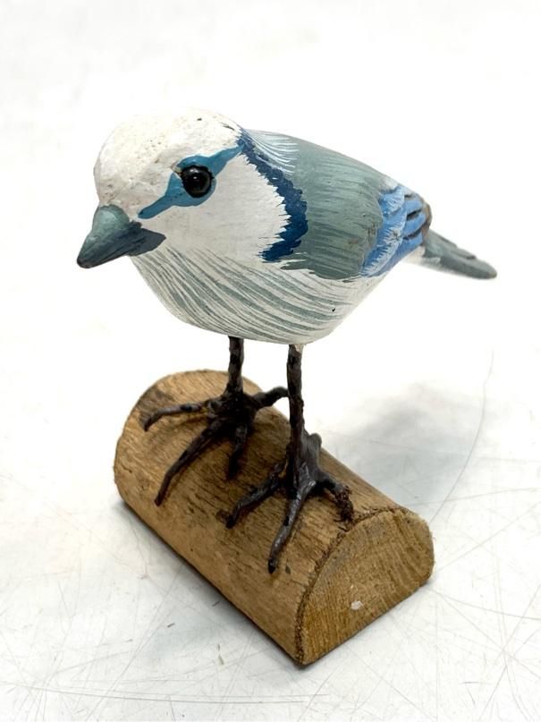 希少 ゴジュウカラ バードカービング 野鳥彫刻 木彫りの野鳥 置物