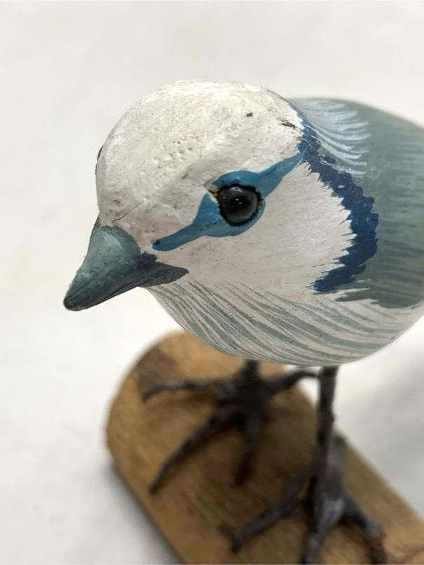 希少 ゴジュウカラ バードカービング 野鳥彫刻 木彫りの野鳥 置物