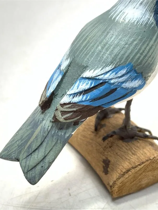 希少 ゴジュウカラ バードカービング 野鳥彫刻 木彫りの野鳥 置物