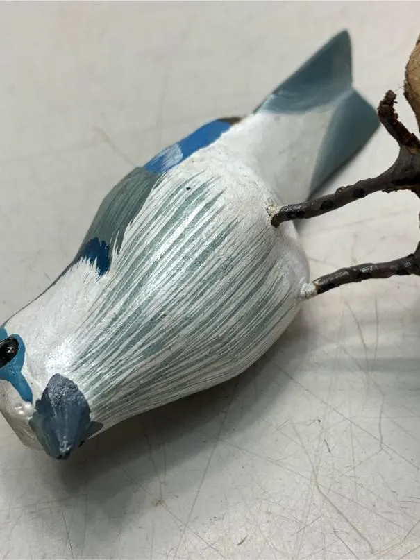 希少 ゴジュウカラ バードカービング 野鳥彫刻 木彫りの野鳥 置物