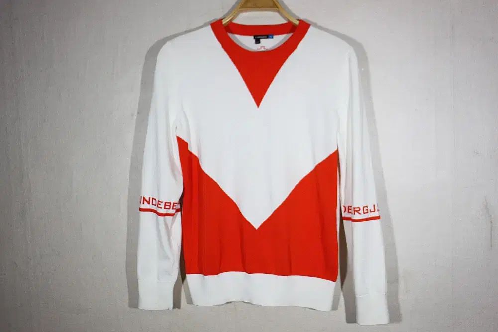 J LINDEBERG 白/レッド COLOR ブロック ニット (L) - メルカリ