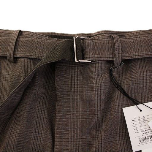 sacai 25年モデル　ブラウン パンツ　ベルト付き サカイ sacai Wool Silk Suiting Pants ウールシルクスーツパンツ