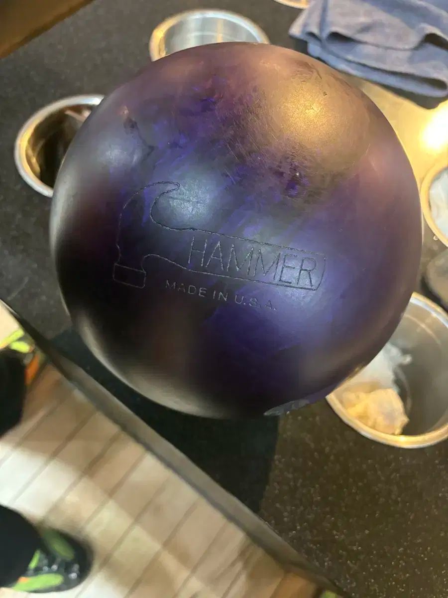 パープル HAMMER(ハンマー) ウレタン ボーリング ボール 緑 ピン 15P