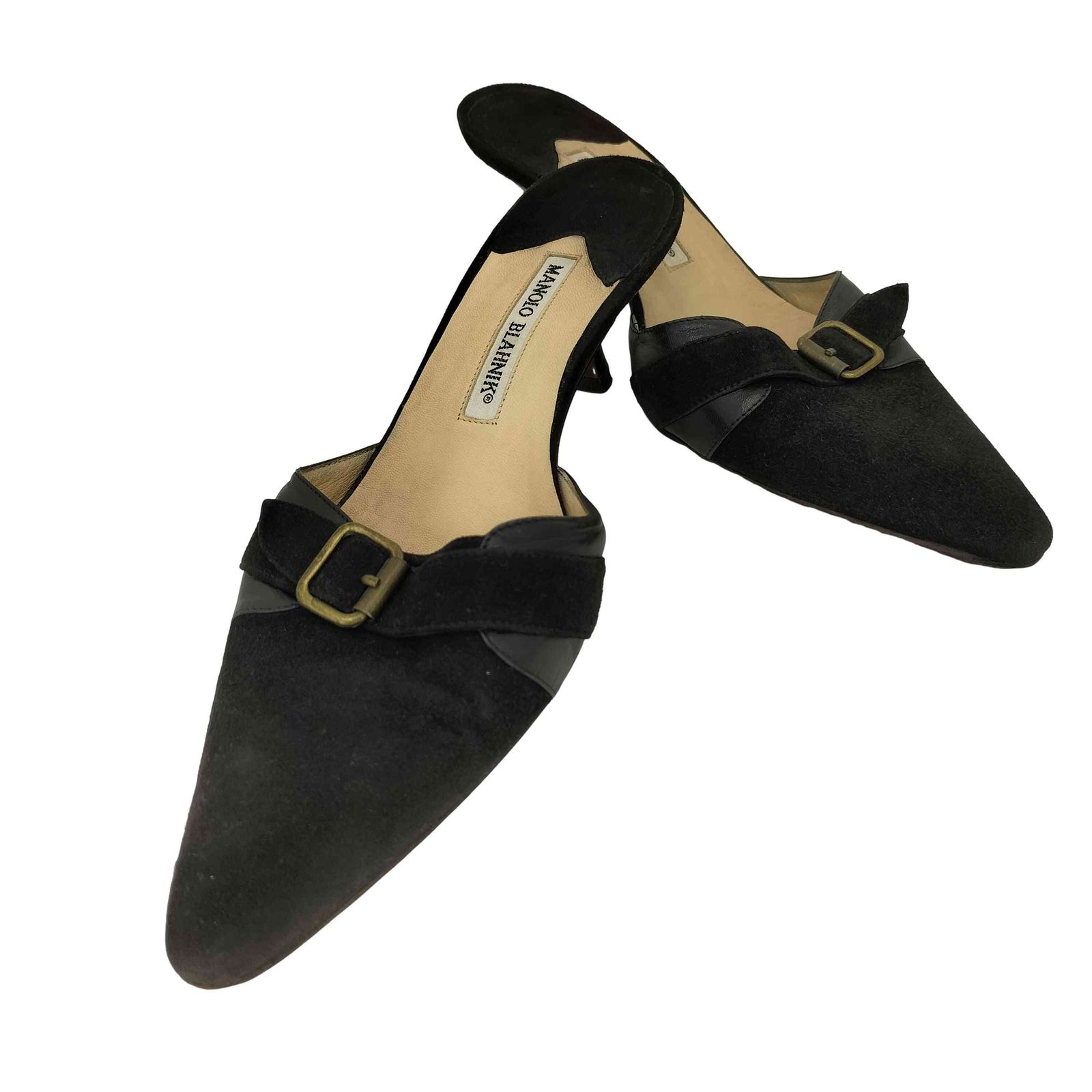 【MANOLO BLAHNIK】ミュール スエード ストラップ パンプス マノロブラニク MANOLO BLAHNIK スエード ミュールパンプス レディース