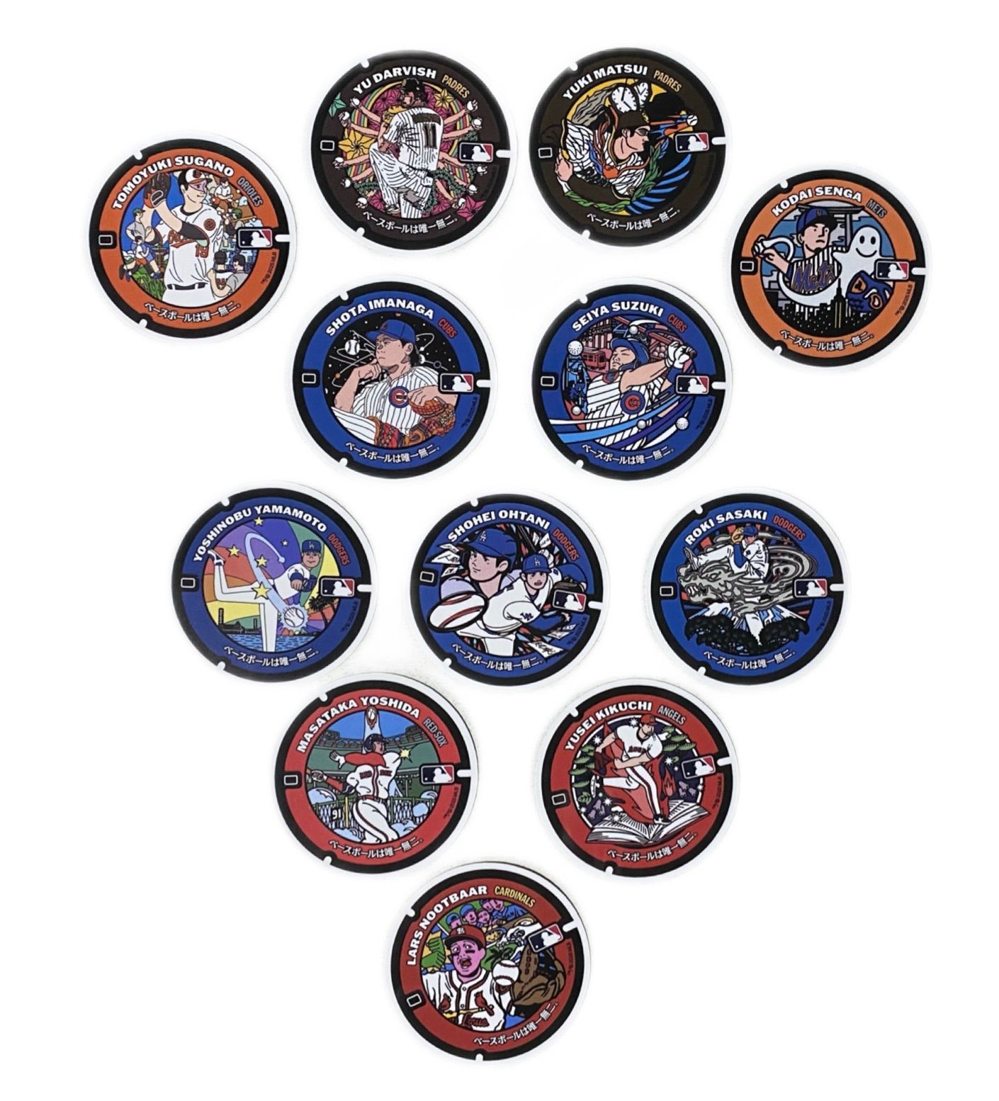 MLB 日本メジャーリーガー マンホールステッカー 12枚セット - メルカリ