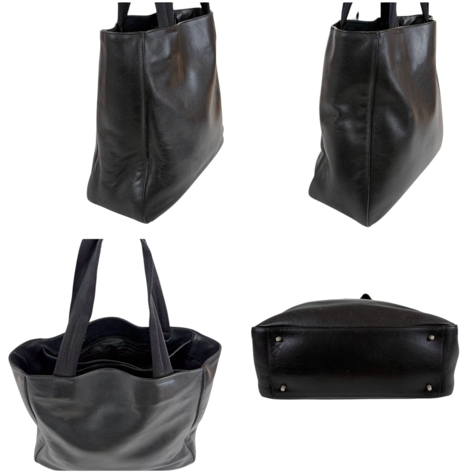 PRADA プラダ パテントレザー トートバッグ ハンドバッグ ロゴ型押し 黒 PRADA プラダ パテントレザー トートバッグ ハンドバッグ ロゴ型押し