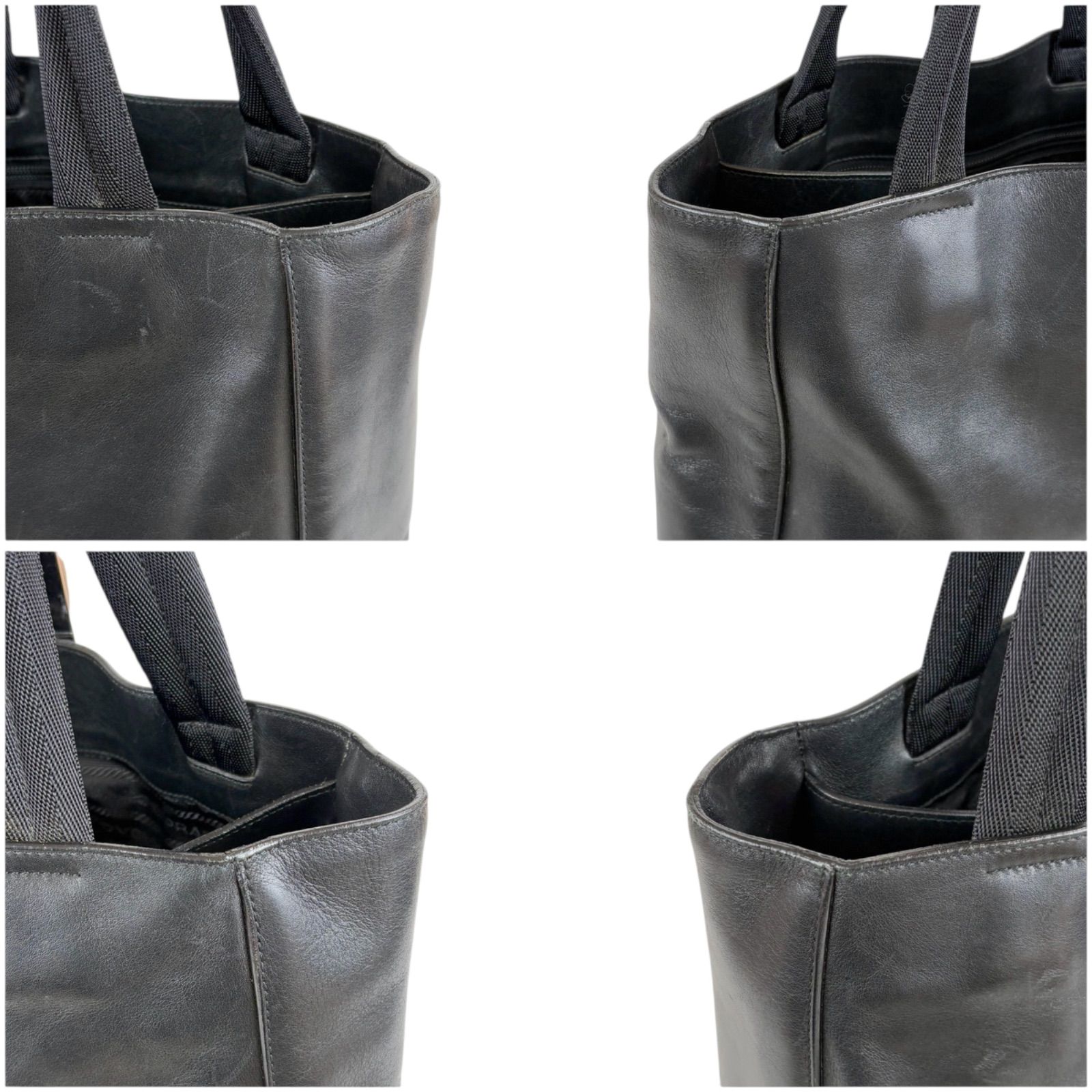 PRADA プラダ パテントレザー トートバッグ ハンドバッグ ロゴ型押し