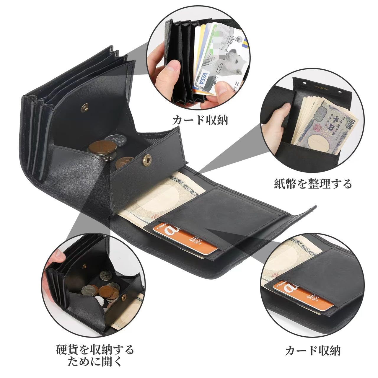 prosperous] 二つ折り財布 メンズ 2つ折り イタリア レザー ミニ財布