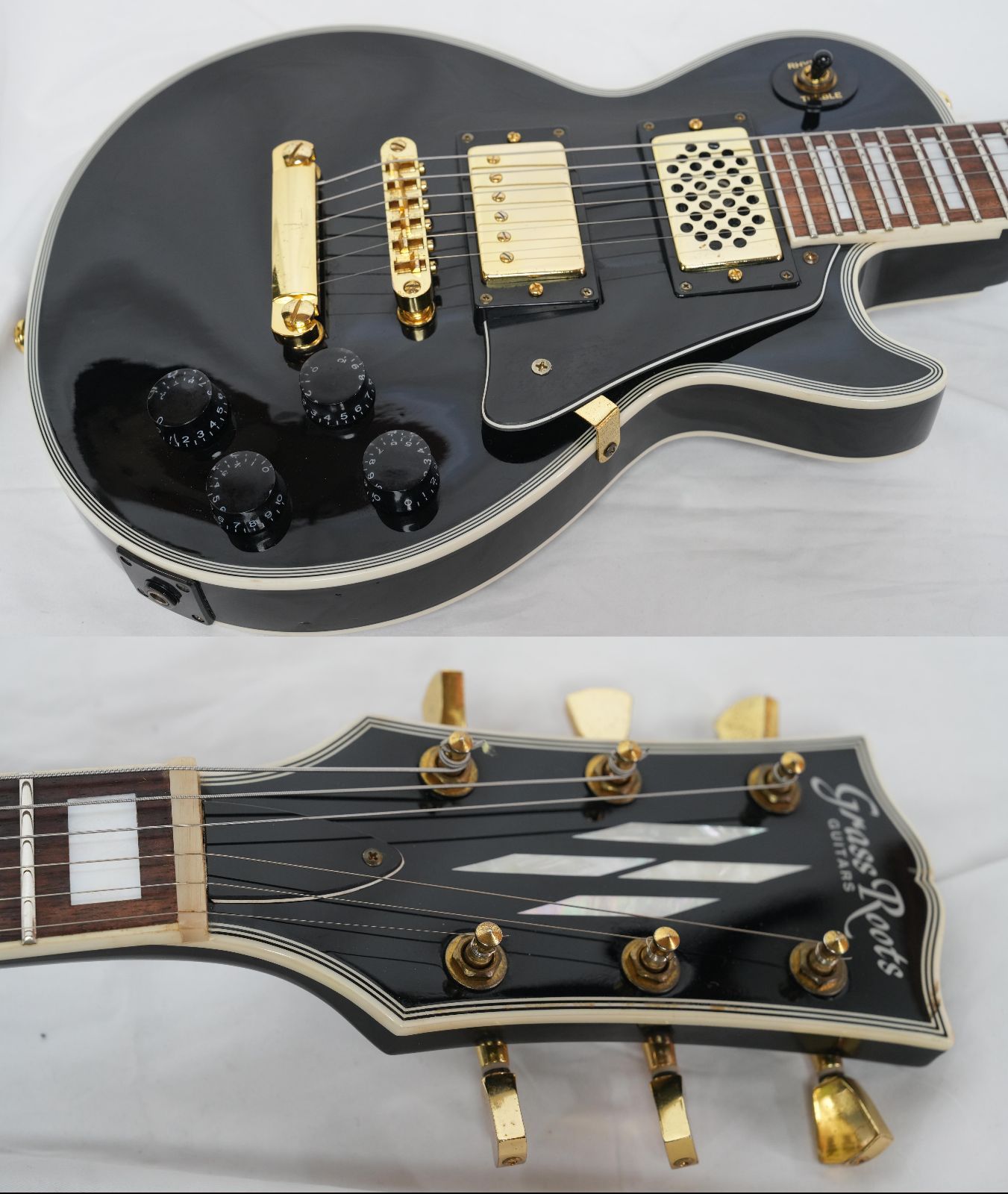 ☆Grass Roots by ESP☆G-LPC-MINI BLACK アンプ内蔵 ミニギター レス