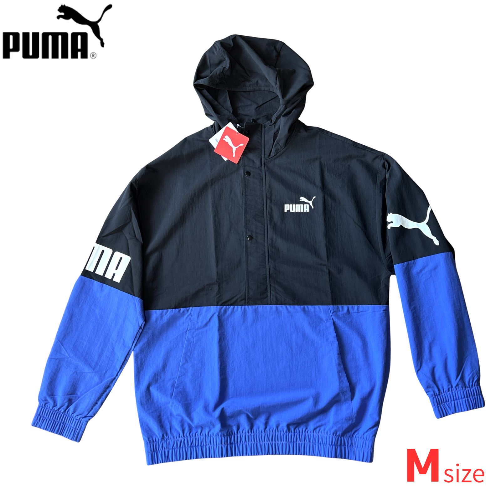 新品タグ付き】PUMA プーマ ハーフジップナイロンジャケット Mサイズ 