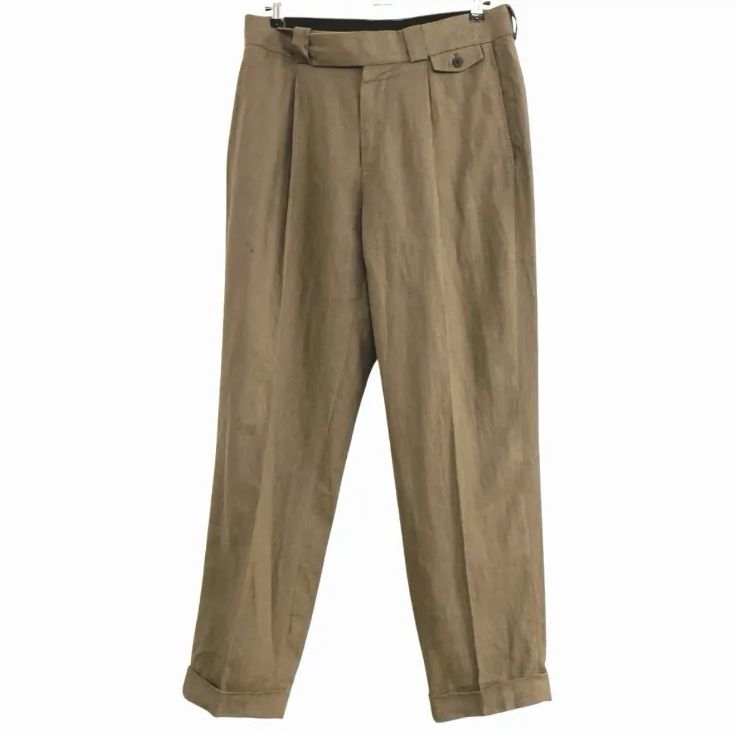 イタリア製 CARUSO カルーゾ 麻 リネン スラックス パンツ メンズ 48