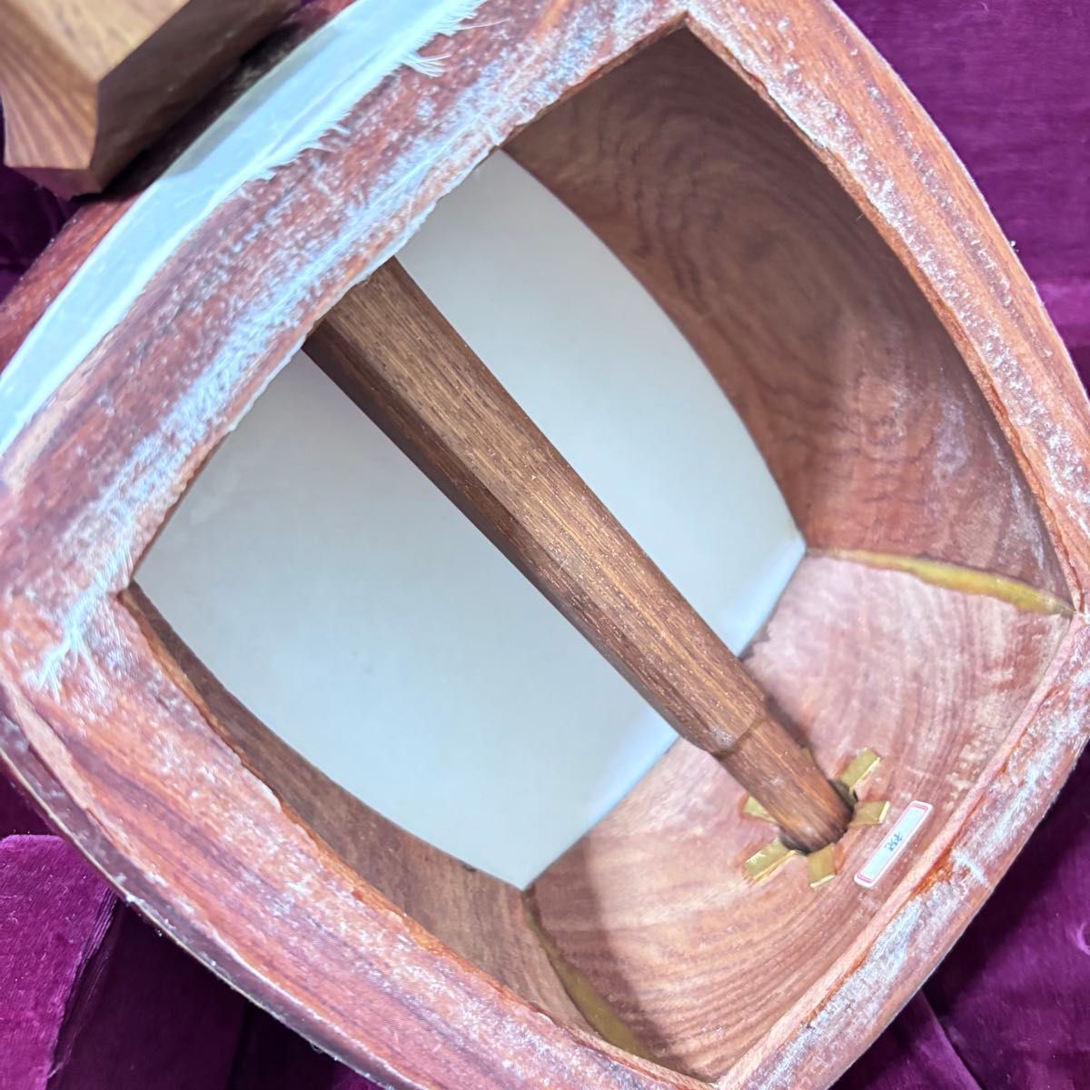 津軽三味線 花梨材 津軽塗胴掛け 鼈甲バチ 丸打胴 太棹 人工川 津軽